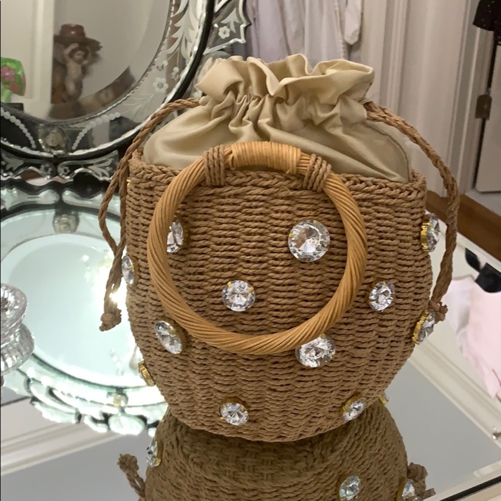 Handmade rattan embellished bag